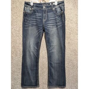 Baggy MissMe Jeans Womens Mid-Rise Easy Boot STYLE #JE8221ER Size 32